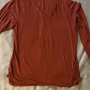 Coldwater Creek Brown 3/4 Sleeve Ribbed Tunic